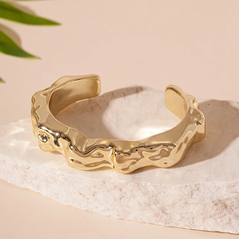 Sculptural Cuff Bangle, Textured Finish