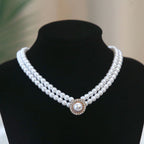 Baroque Pearl Chain Necklace, Layered with Pendant