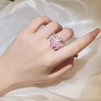 Full Bloom Cocktail Ring, 925 Silver. Choose your colour