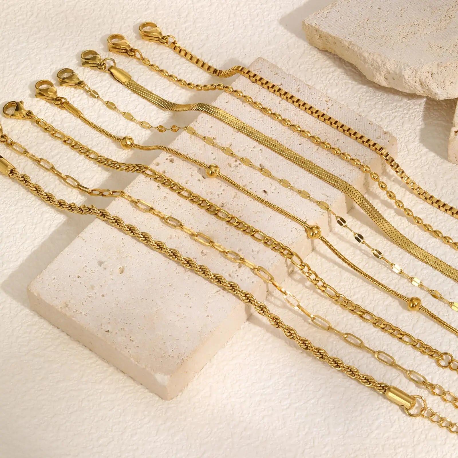 Dainty Chain Bracelet, Gold Plated. Stackable