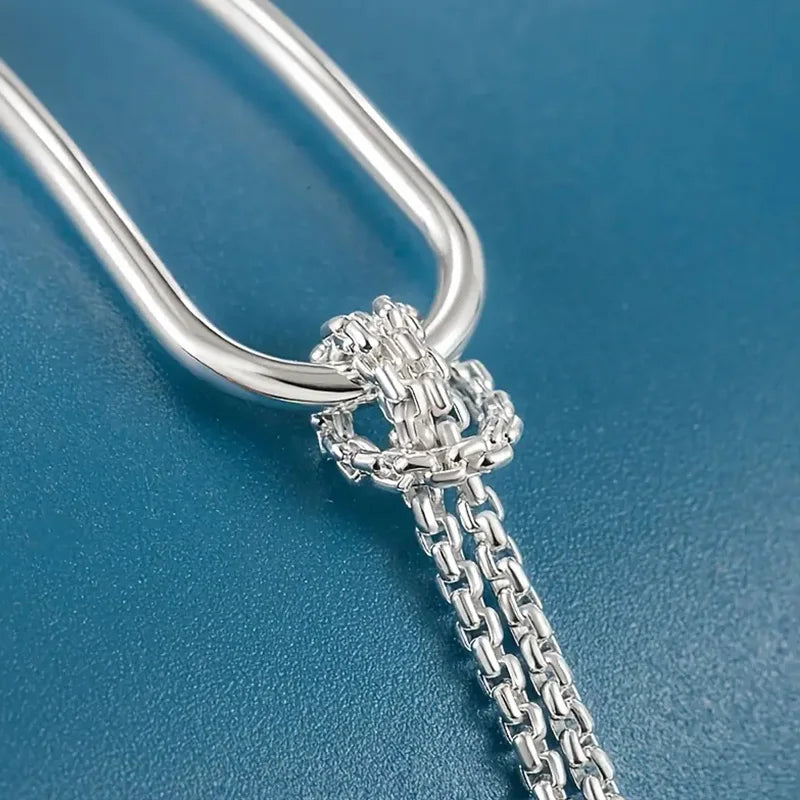Geometric Knot Bracelet, 925 Silver