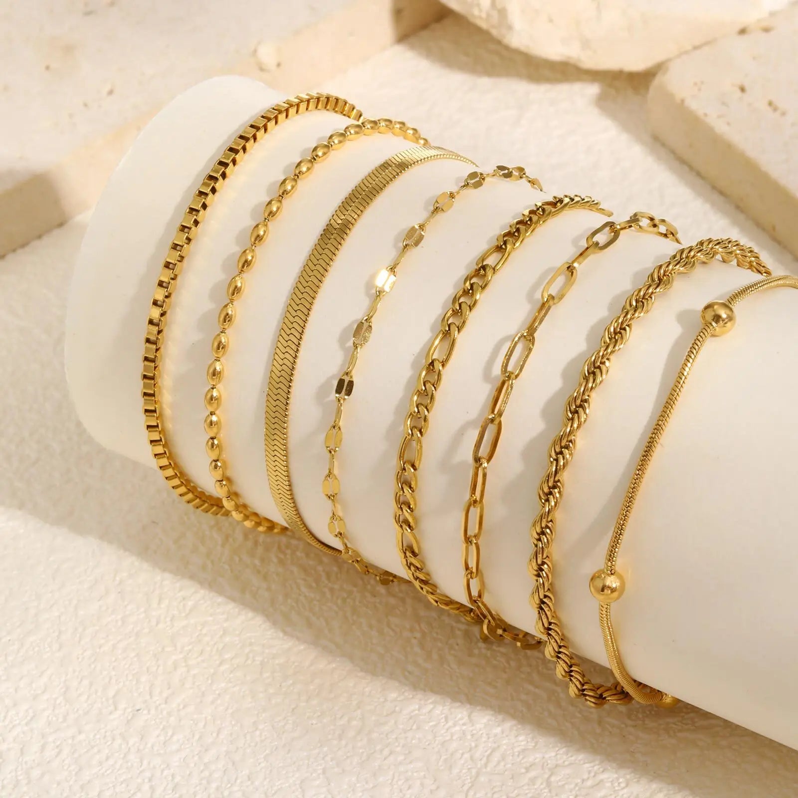 Dainty Chain Bracelet, Gold Plated. Stackable