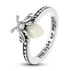 Luminous Firefly Ring, 925 Silver. Glow-in-the-dark stone