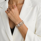 Layered wrap bracelet. Cross detail