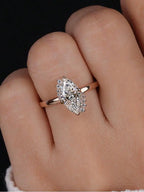 Marquise Solitaire Ring, 925 Silver. Four designs