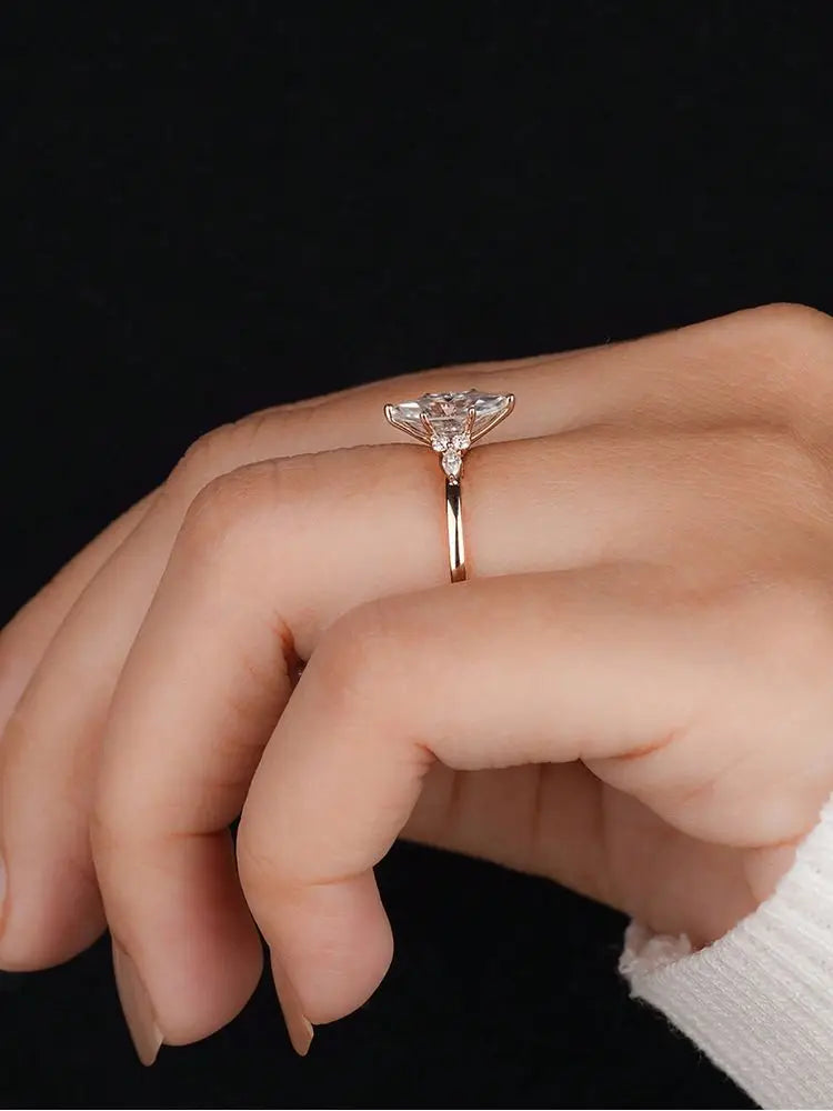 Marquise Solitaire Ring, 925 Silver. Four designs