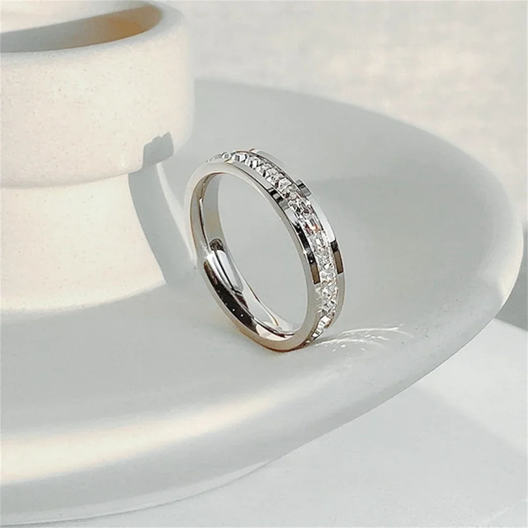Crystal Pavé Band Ring — Single or Double Row
