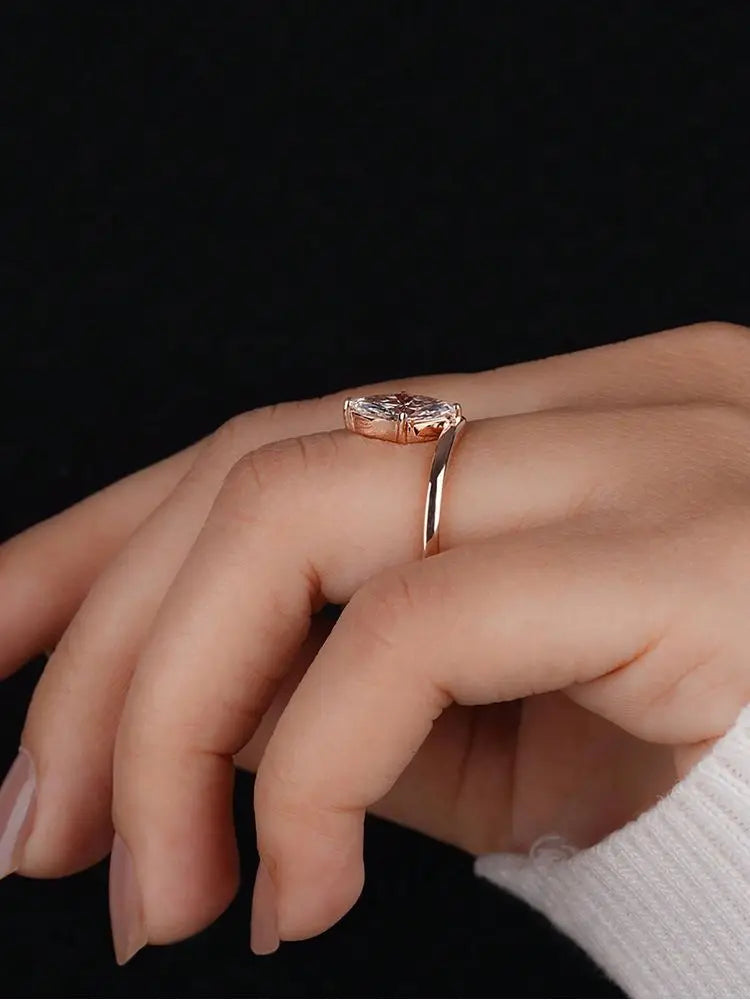 Marquise Solitaire Ring, 925 Silver. Four designs