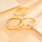Smooth Gold Cuff Bangle, Sculptural Shape