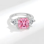 Ice Cut Trinity Ring, 925 Silver. Bold colour or brilliant white