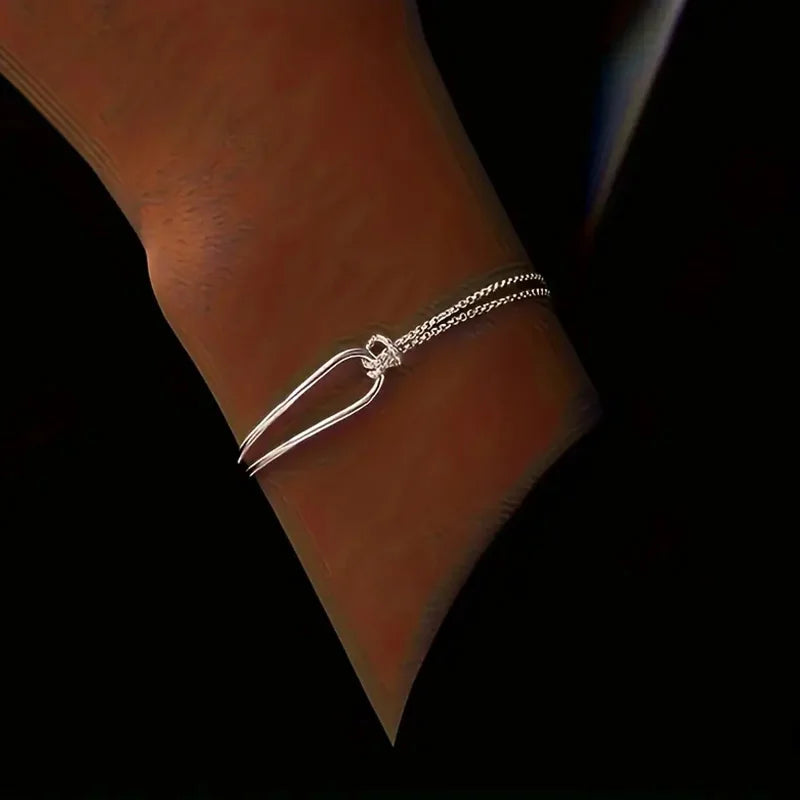 Geometric Knot Bracelet, 925 Silver