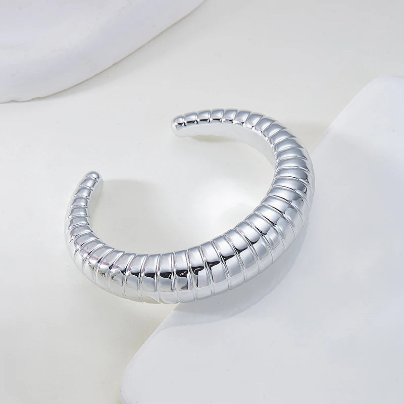 Sculptural Cuff Bangle, Textured Finish