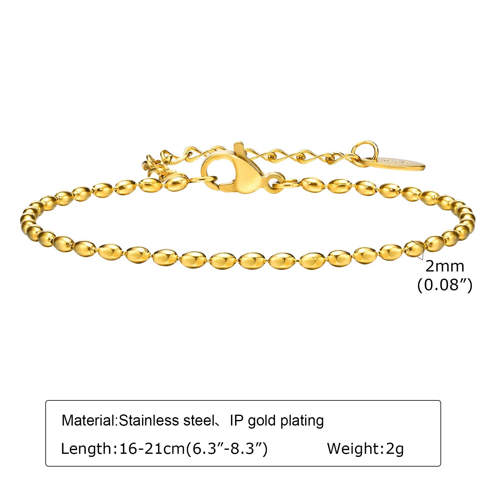 Dainty Chain Bracelet, Gold Plated. Stackable