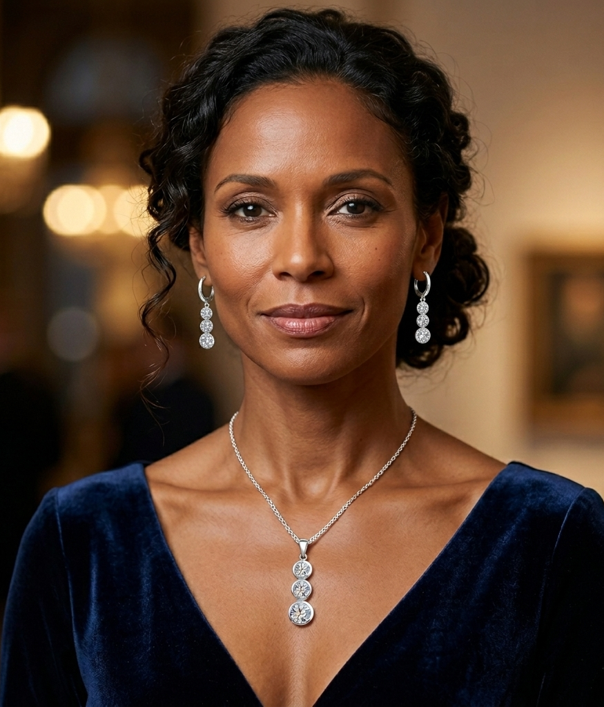 Cascade Crystal Set. Necklace and earrings