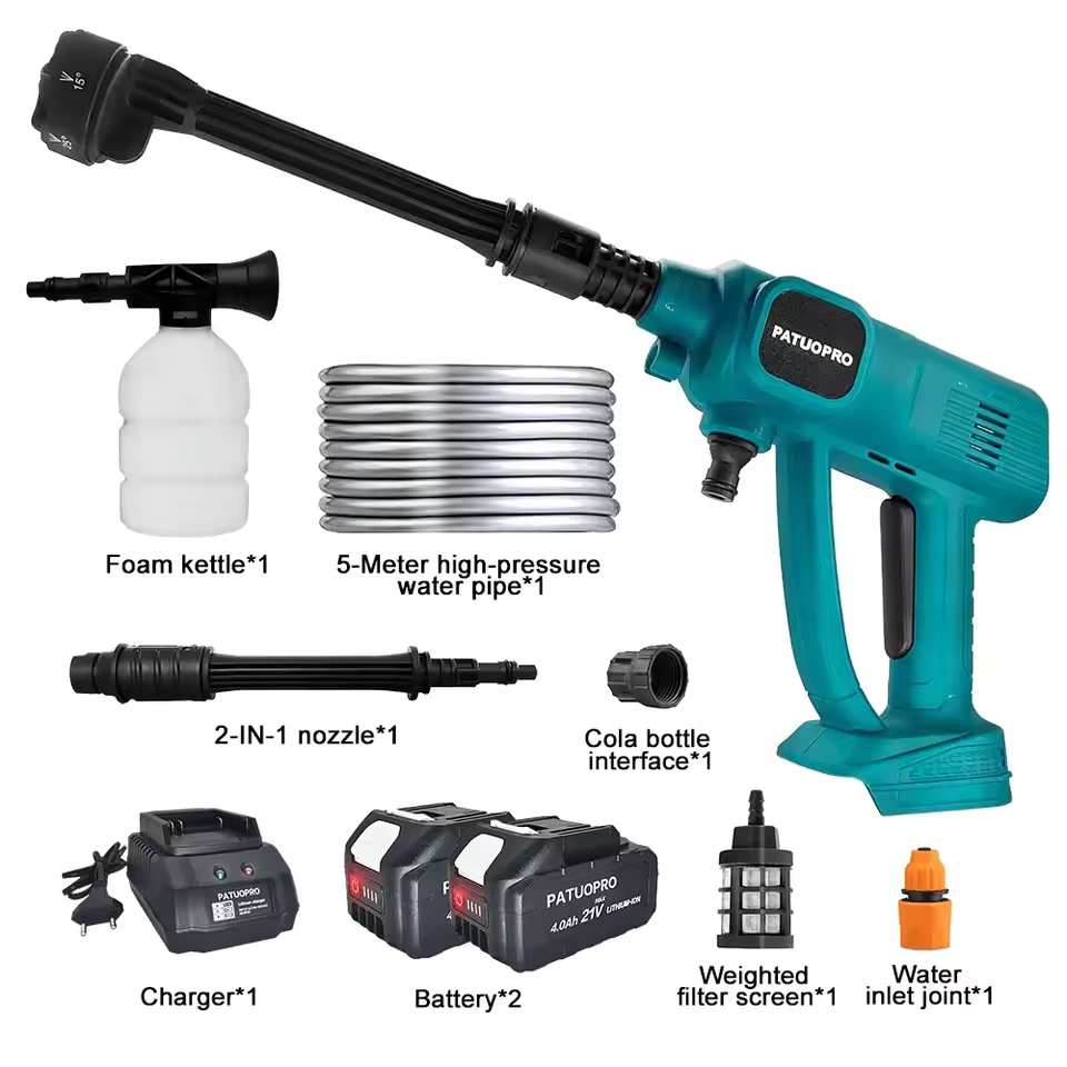 Dili-Lux Wash Gun 6 In 1 Spray Nozzle Sprayer + Makita 18V Battery 4.0Ah Battery and Charger